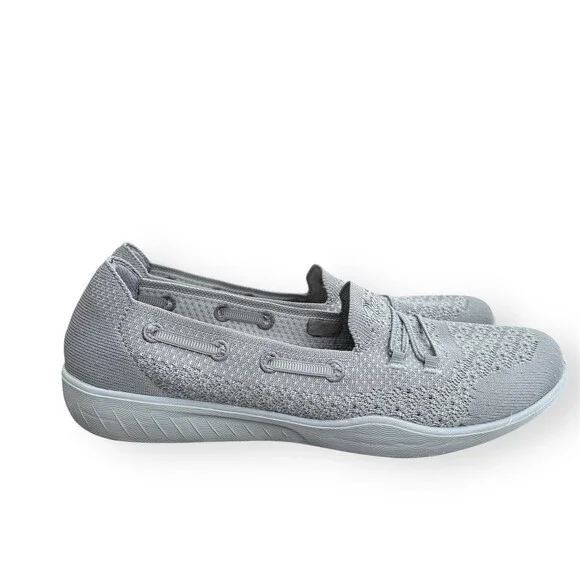 Skechers Newbury St Easily Adored Womens Slip-On Shoes Gray Size 9.5 Memory Foam - Picture 4 of 10